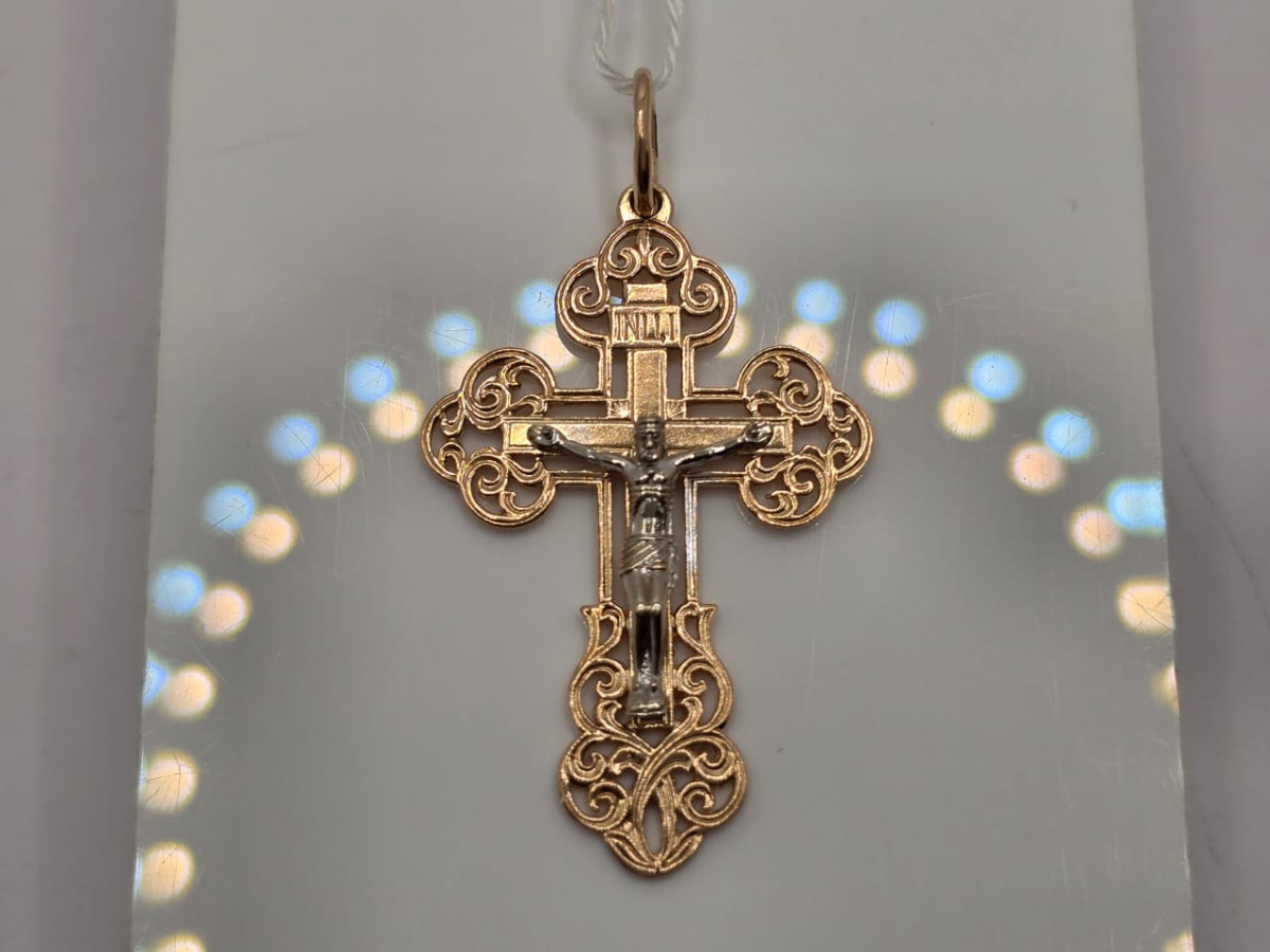 ПОДКБК585 ПОДВЕСКА КРЕСТ БЕЗ КАМНЯ (Au 585)