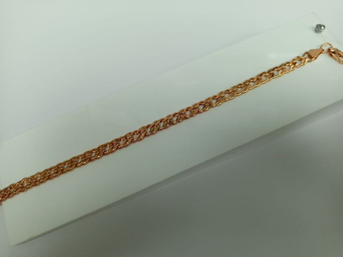 БРАСЛЕТ ПУСТОТЕЛЫЙ Ромб двойной (Au 585)