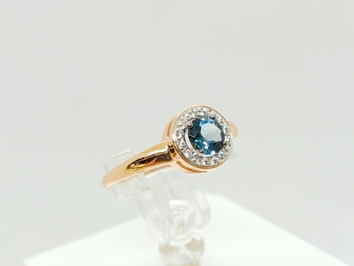 КОЛЬЦО ЛОНДОН-ТОПАЗ с камнями (Au 585)