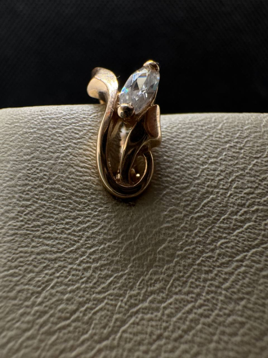 СКМ585 СЕРЬГИ С КАМНЕМ (Au 585)