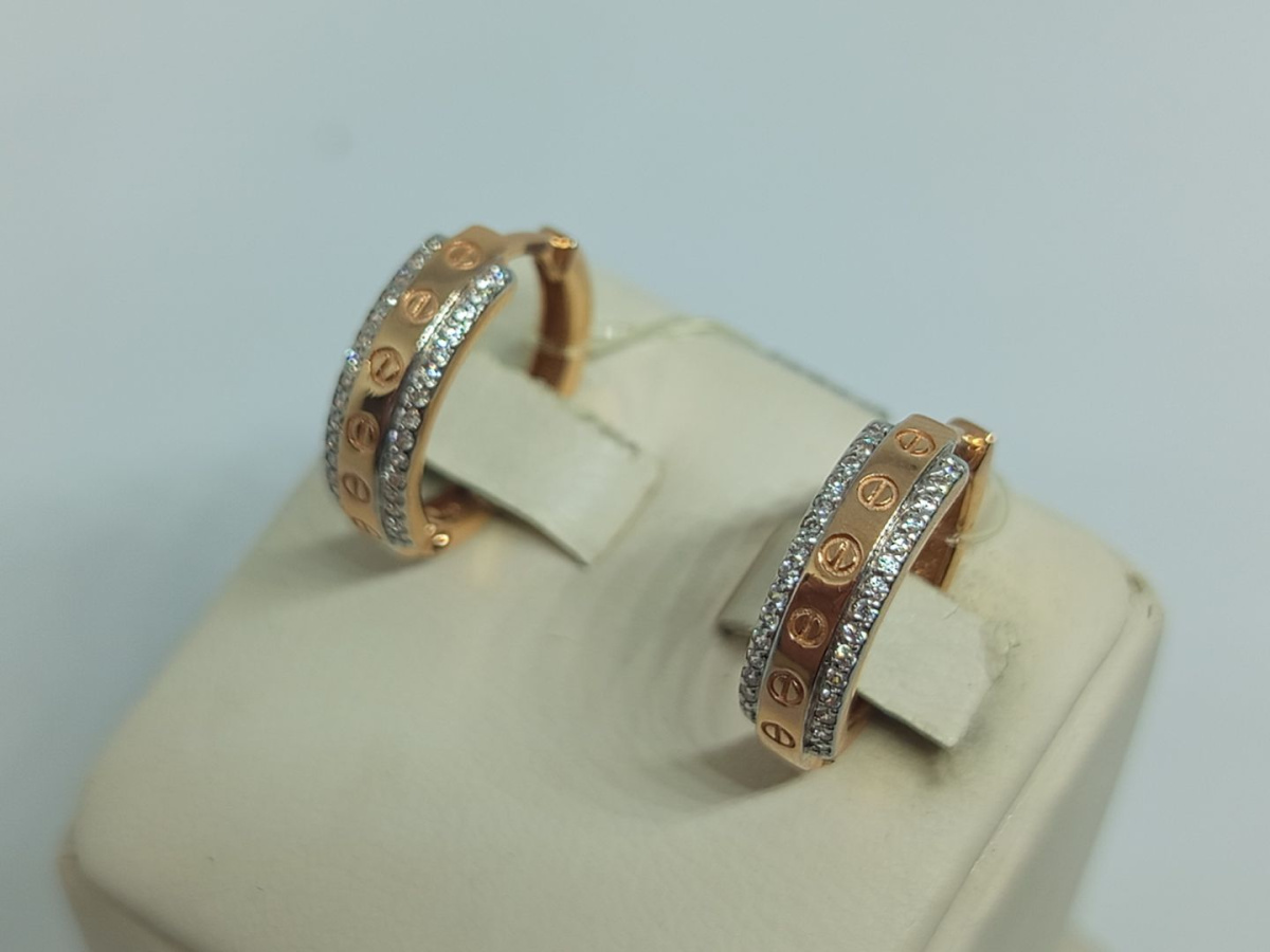 С5006 СЕРЬГИ С КАМНЯМИ (Au 585)