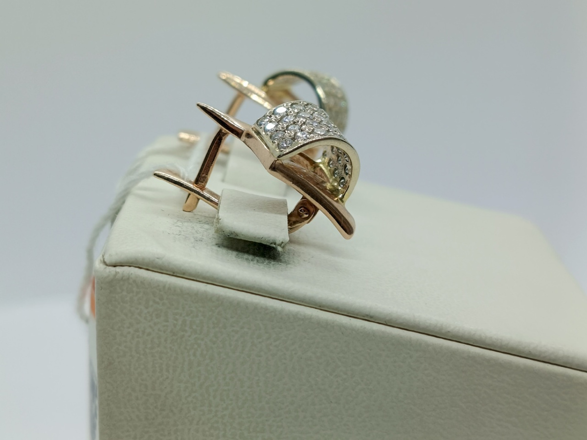 СКМИ585 СЕРЬГИ С КАМНЯМИ (Au 585)