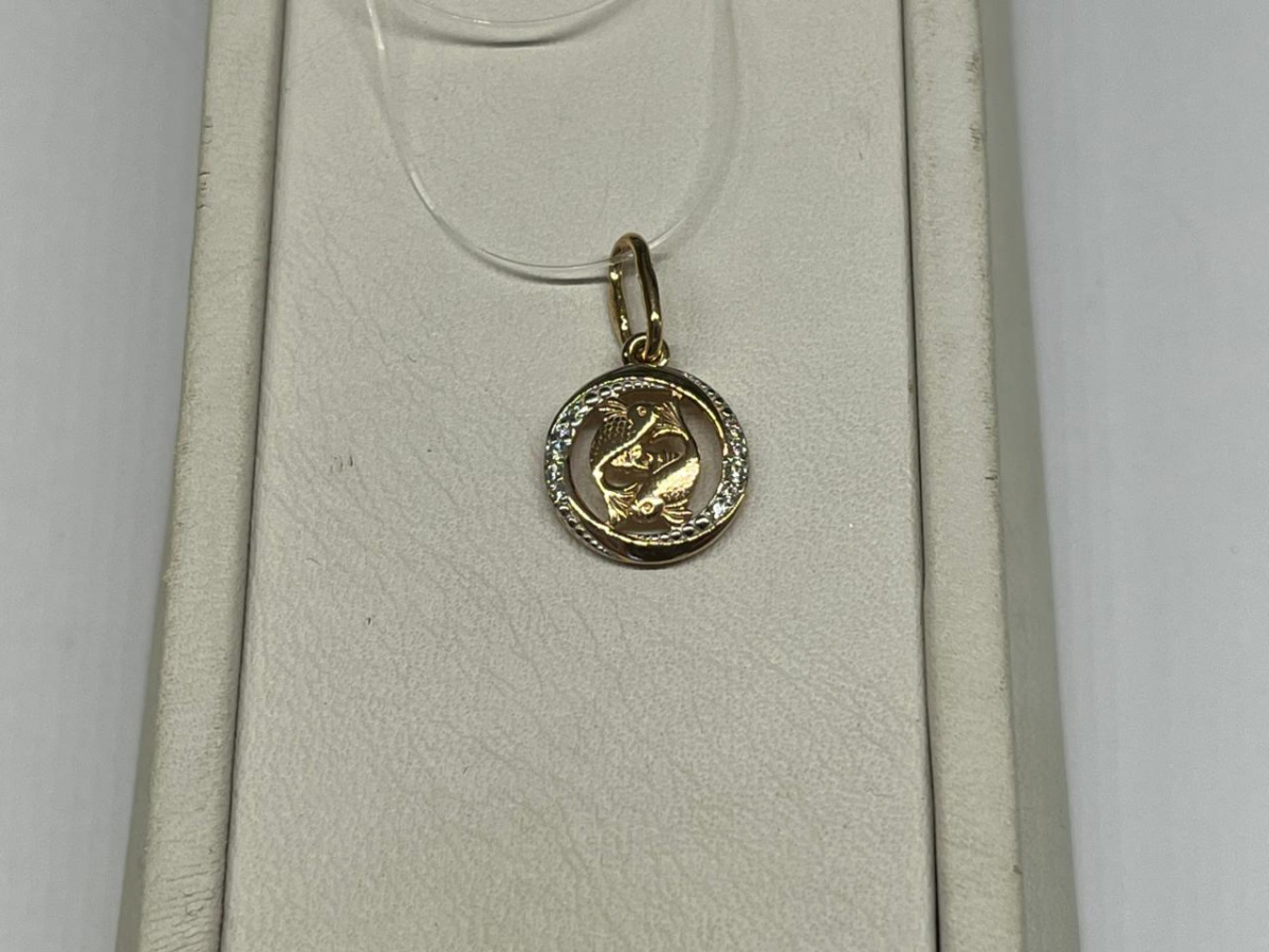 ПОДВЕСКА ЗНАК ЗОДИАКА С КАМНЯМИ (Au 585)