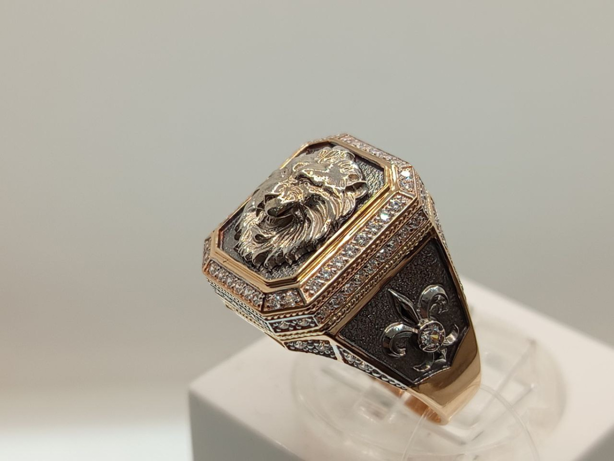 ПЧ-034_au ПЕЧАТКА С  КАМНЯМИ (Au 585)