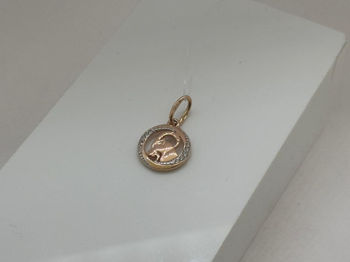 ПОДВЕСКА ЗНАК ЗОДИАКА С КАМНЯМИ (Au 585)
