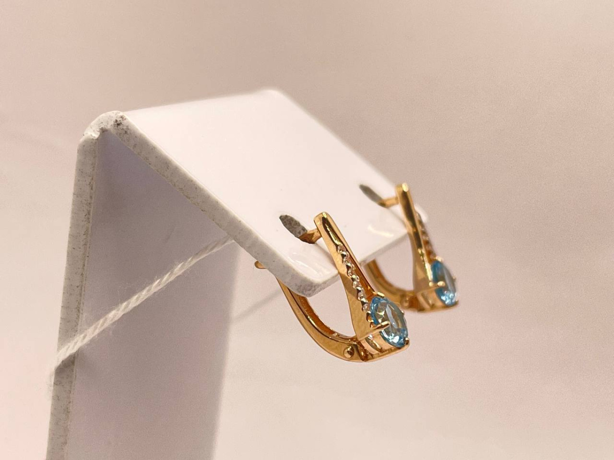 СКМИ585 СЕРЬГИ С КАМНЯМИ (Au 585)