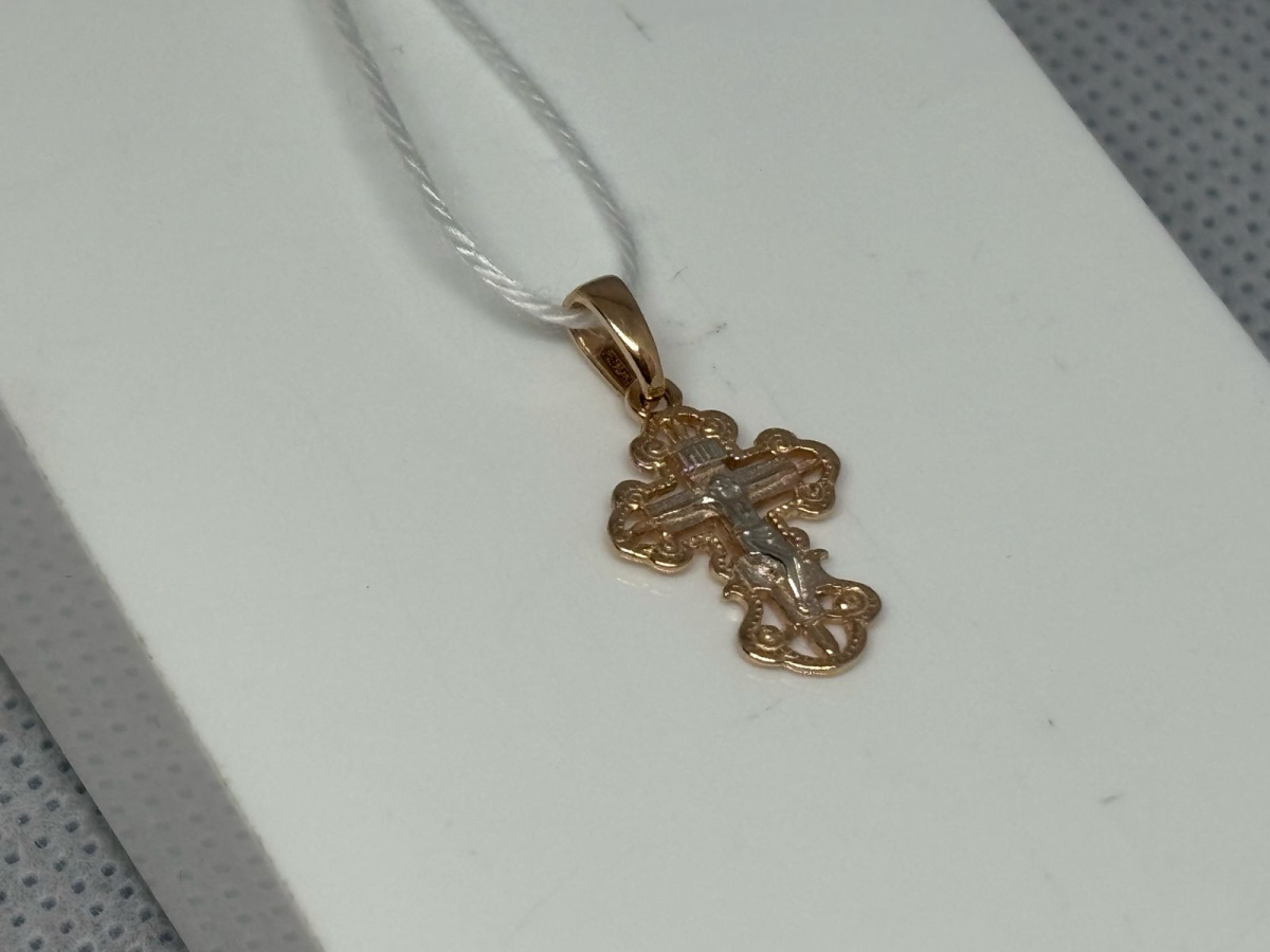 ПОДКБК585 ПОДВЕСКА КРЕСТ БЕЗ КАМНЯ (Au 585)