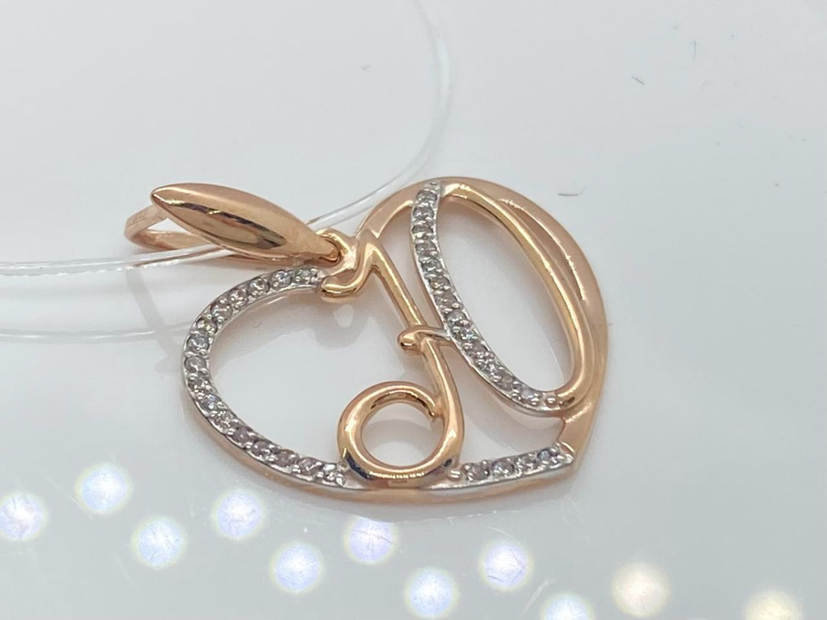 ПОДВЕСКА БУКВА Ю с камнями (Au 585)