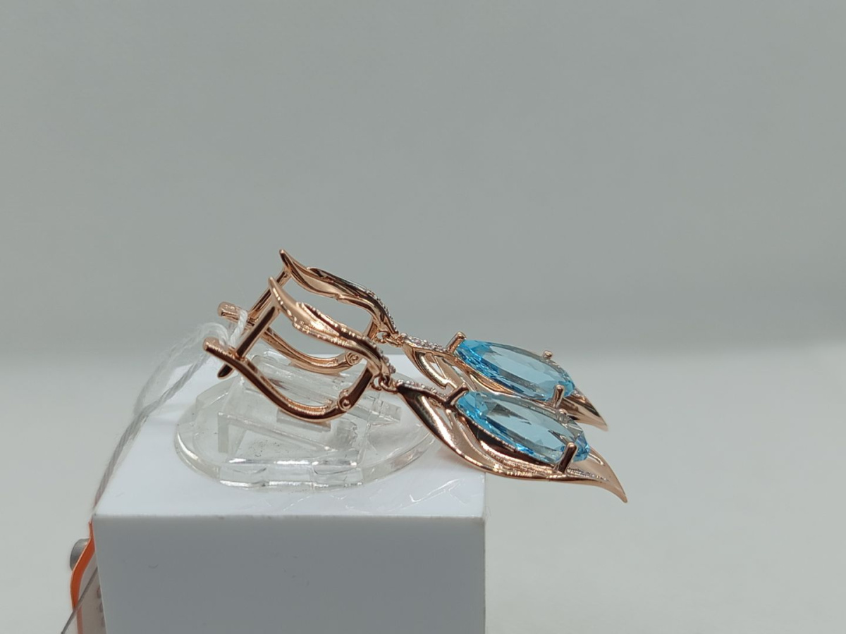 СКМИ585 СЕРЬГИ С КАМНЯМИ (Au 585)