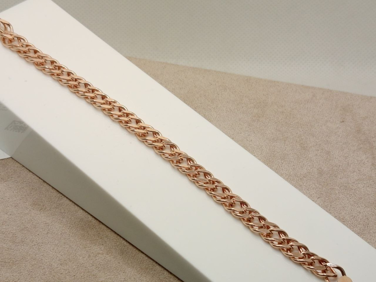 БРАСЛЕТ ПУСТОТЕЛЫЙ Ромб двойной (Au 585)