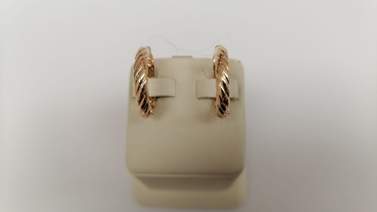 СЕРЬГИ КОНГО Рифленые (Au 585)