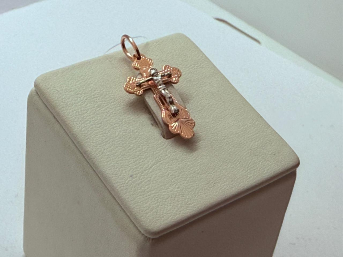 810-00273-10-00-00-02 ПОДВЕСКА КРЕСТ без камня (Au 585)