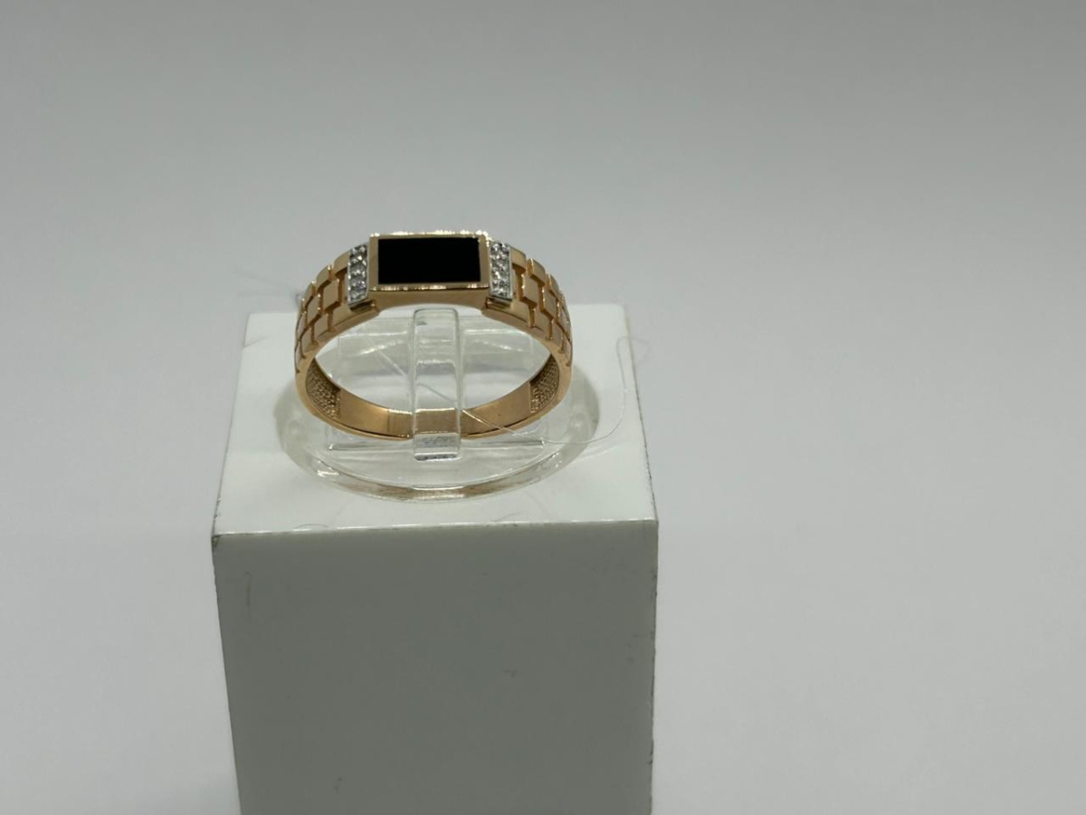 КОЛЬЦО ПЕЧАТКА с камнями (Au 585)