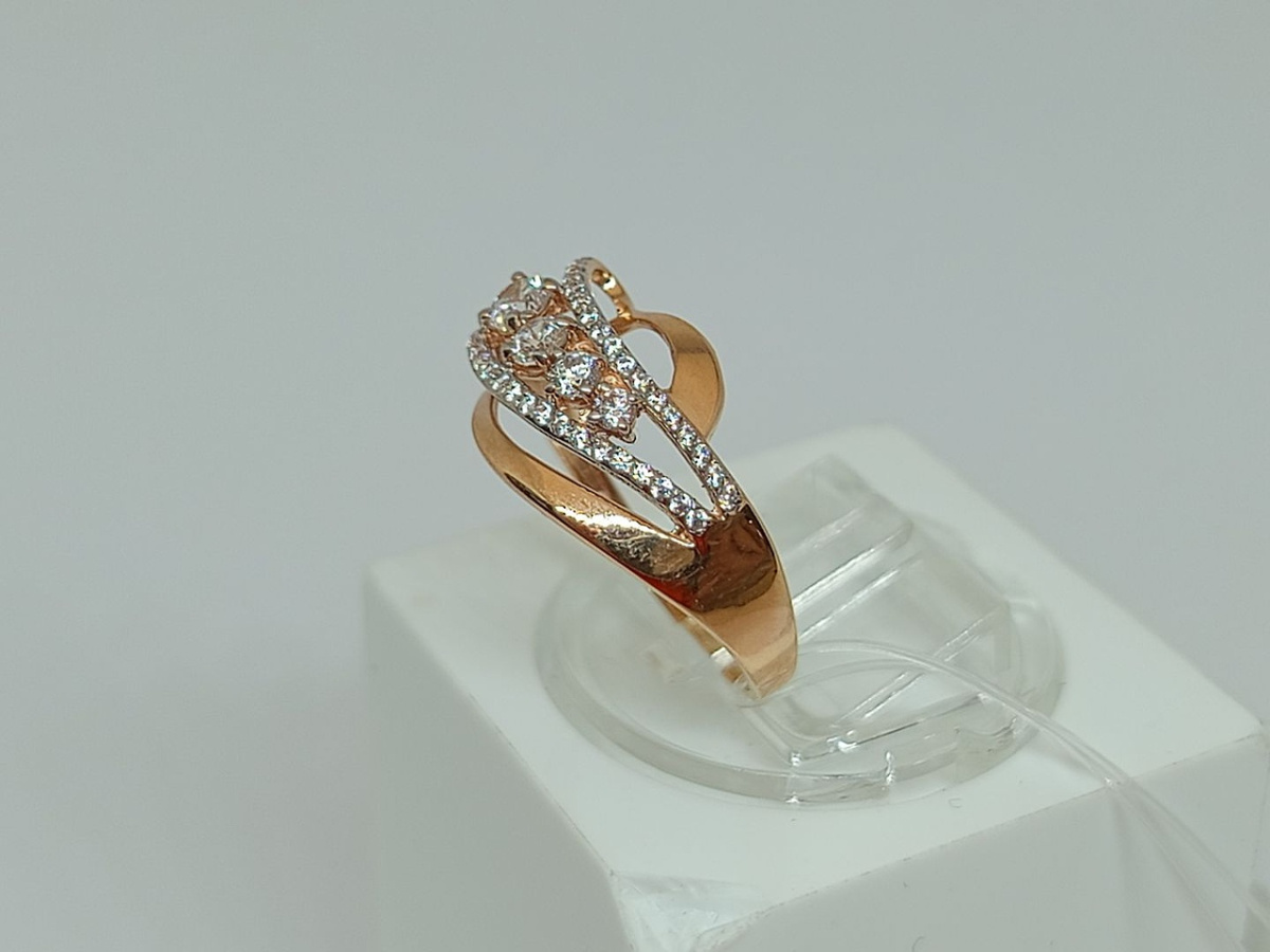 КОЛЬЦО С КАМНЯМИ (Au 585)