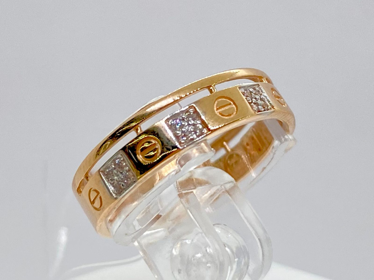 КОЛЬЦО С КАМНЯМИ (Au 585)