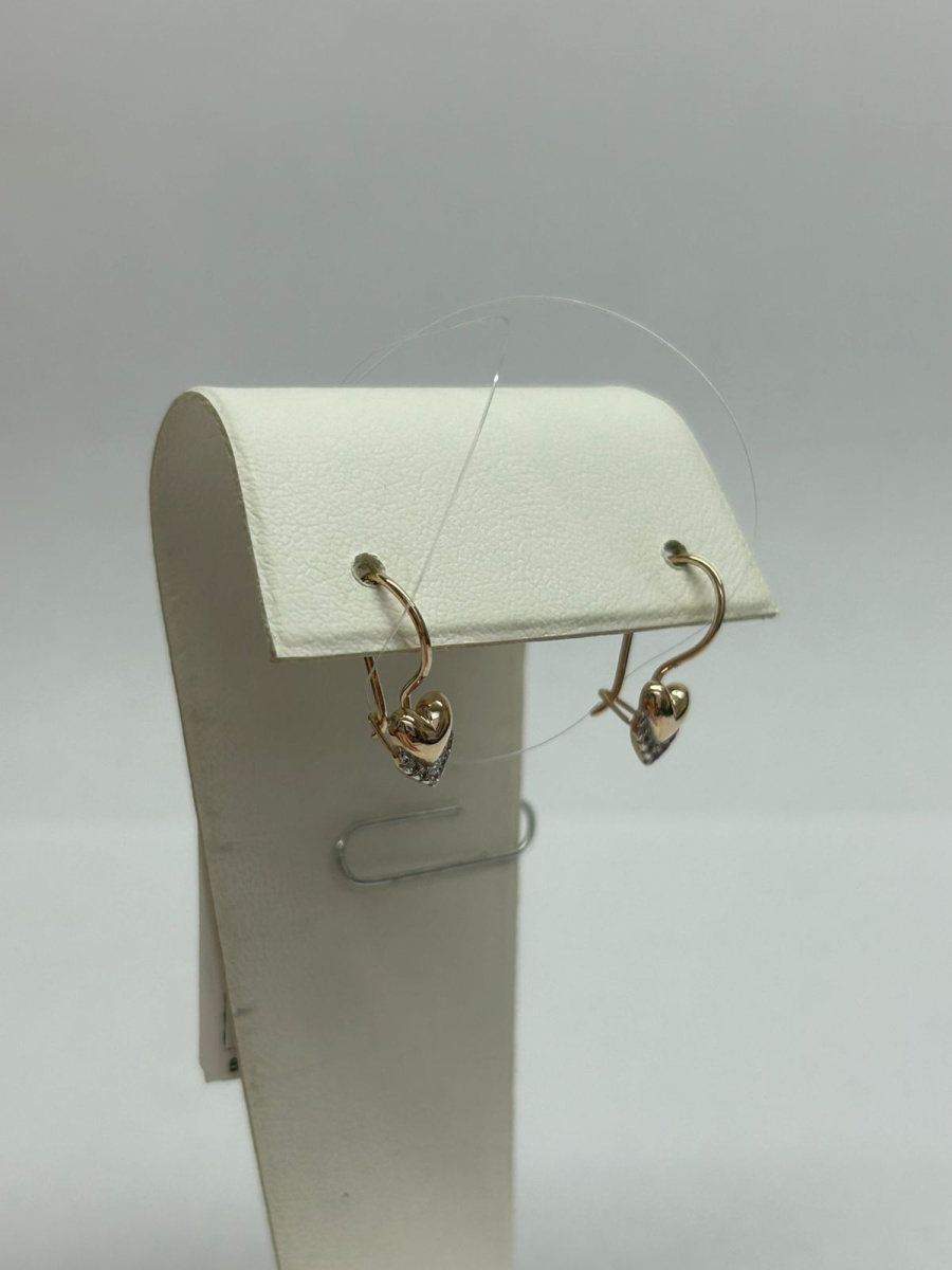 СЕРЬГИ ПЕТЕЛЬКА с камнями (Au 585)