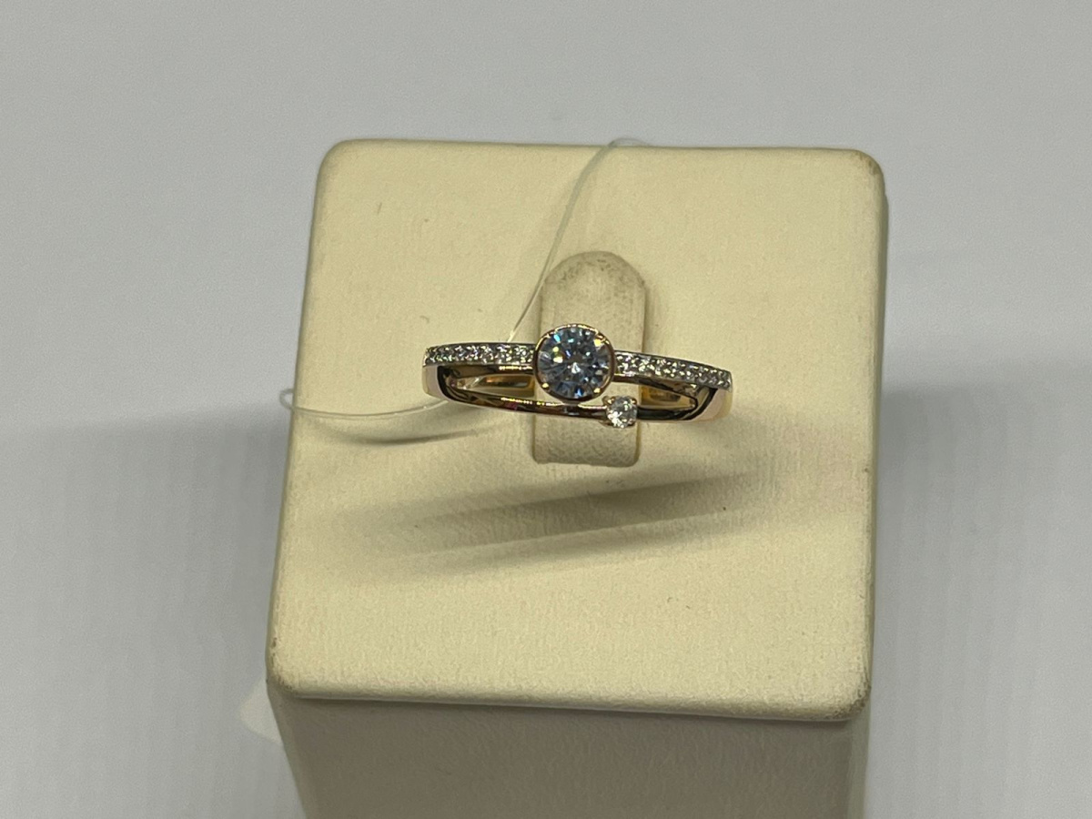 КОЛЬЦО С КАМНЯМИ (Au 585)