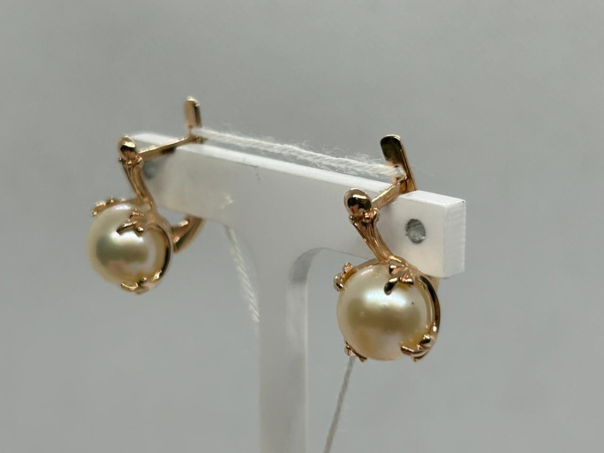 СКМ585 СЕРЬГИ С КАМНЕМ (Au 585)