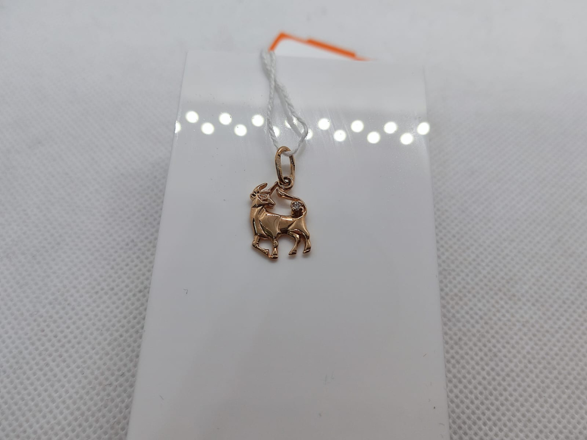 ПОДЗЗТ585 ПОДВЕСКА ЗНАК ЗОДИАКА ТЕЛЕЦ (Au 585)