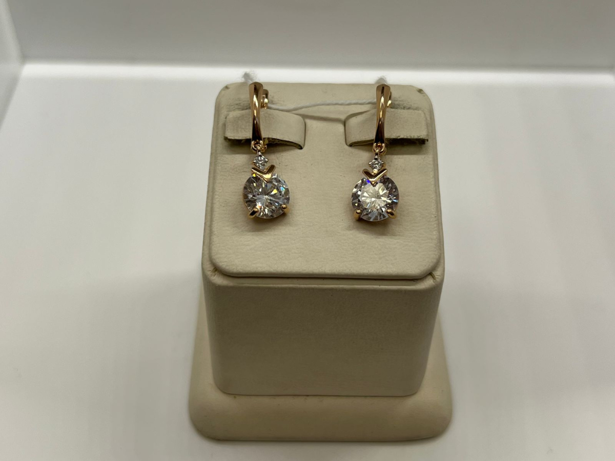 СКМИ585 СЕРЬГИ С КАМНЯМИ (Au 585)