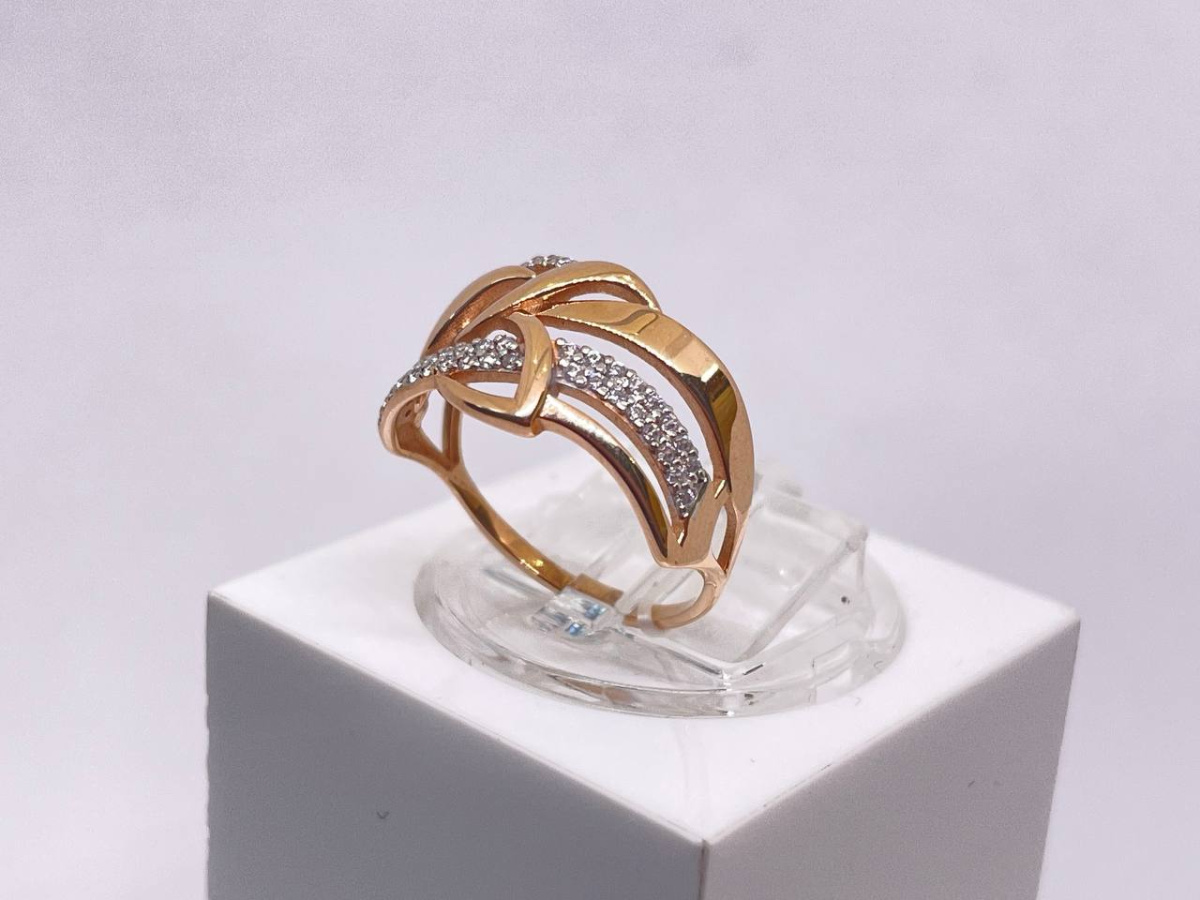 КОЛЬЦО С КАМНЯМИ (Au 585)