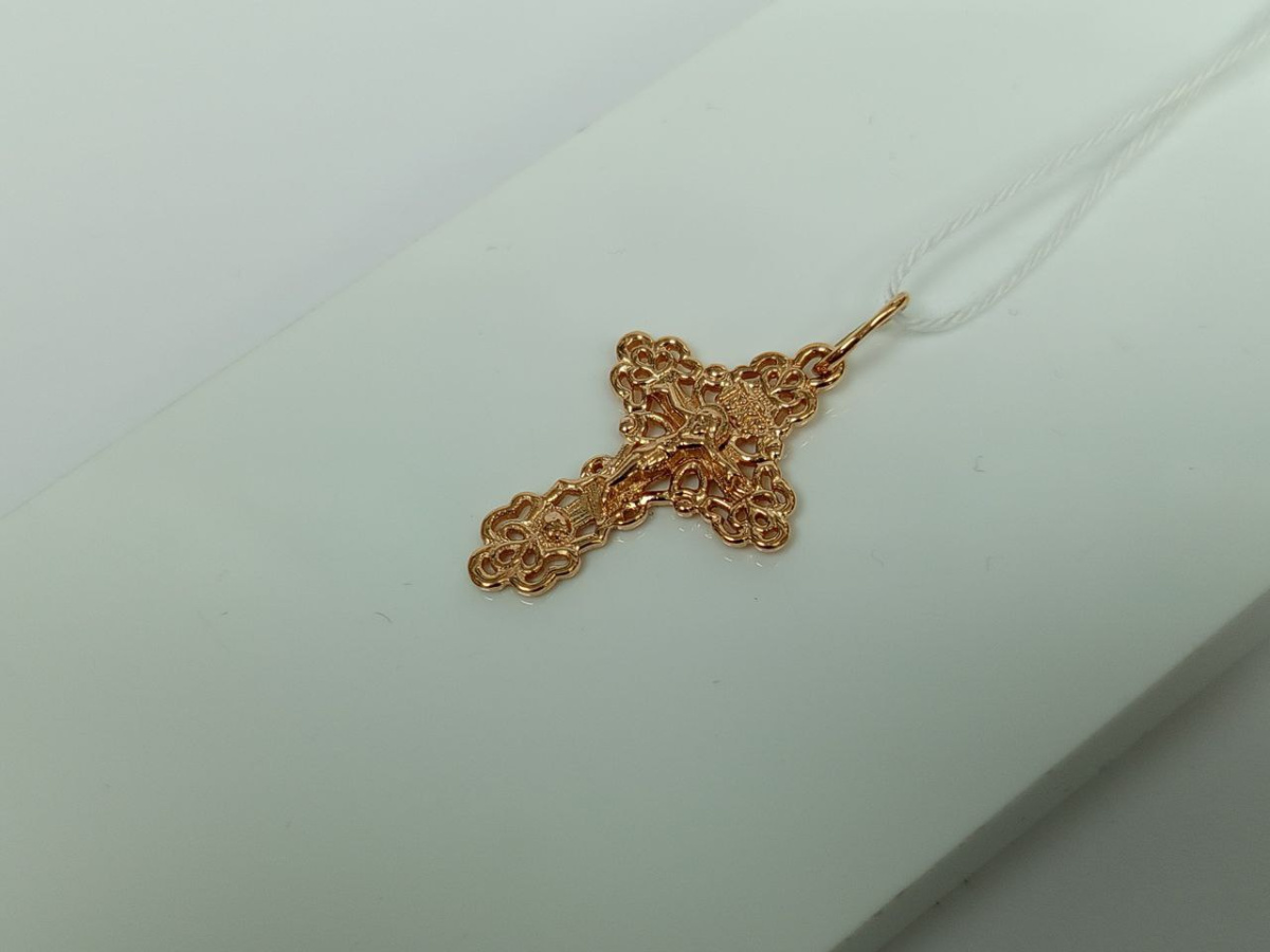 ПОДВЕСКА КРЕСТ БЕЗ КАМНЯ (Au 585)