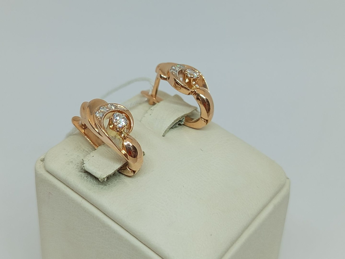 СКМИ585 СЕРЬГИ С КАМНЯМИ (Au 585)