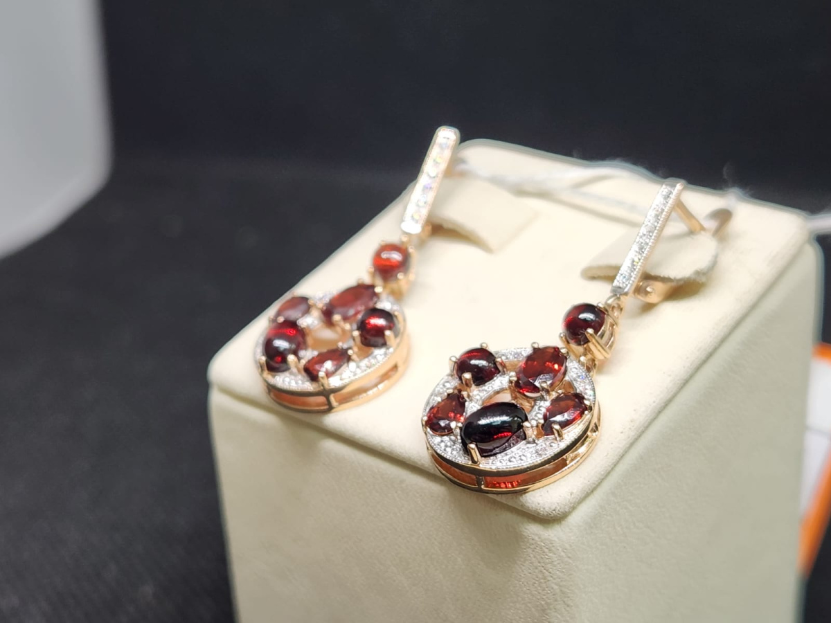 СКМИ585 СЕРЬГИ С КАМНЯМИ (Au 585)