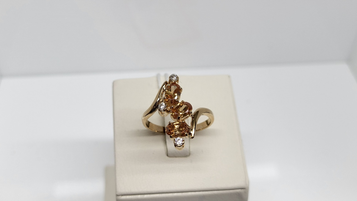 КОЛКМИ585 КОЛЬЦО С КАМНЯМИ (Au 585)