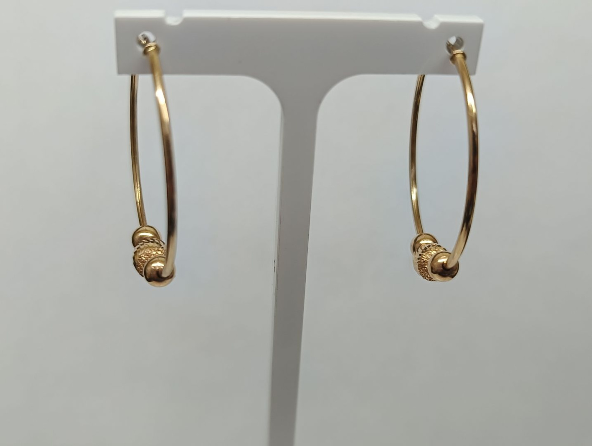 021087 СЕРЬГИ КОНГО без камня (Au 585)