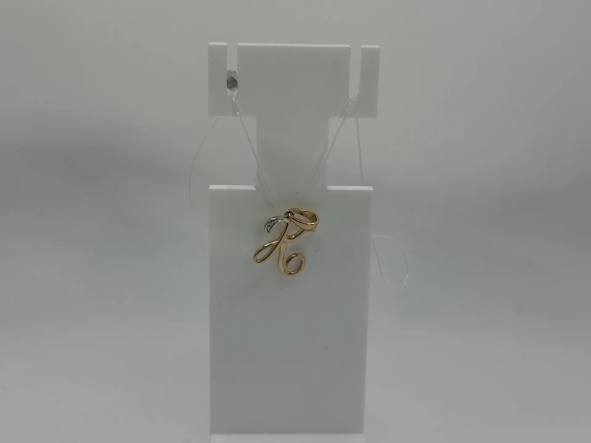 ПОДВЕСКА БУКВА К с камнем (Au 585)