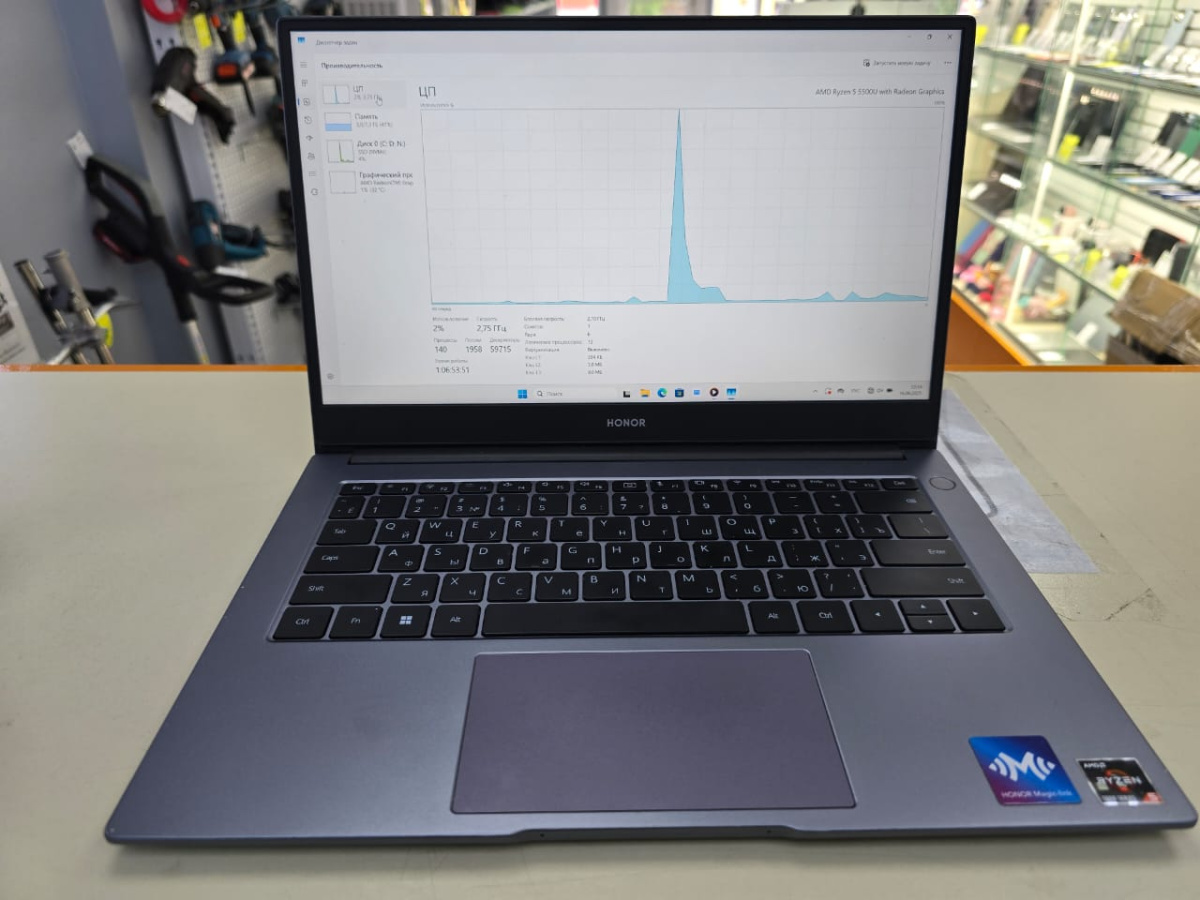 Ноутбук Honor MagicBook 14; Ryzen 5-5500U, Radeon Graphics, 8 Гб, 500 Гб, Нет