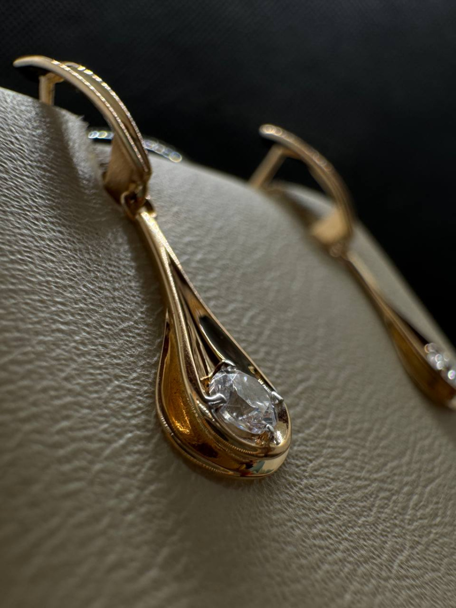 СЕРЬГИ С КАМНЕМ (Au 585)