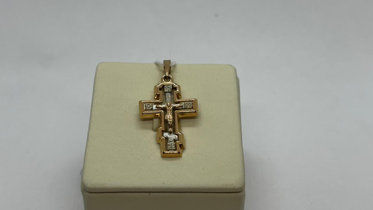 ПОДКБК585 ПОДВЕСКА КРЕСТ БЕЗ КАМНЯ (Au 585)