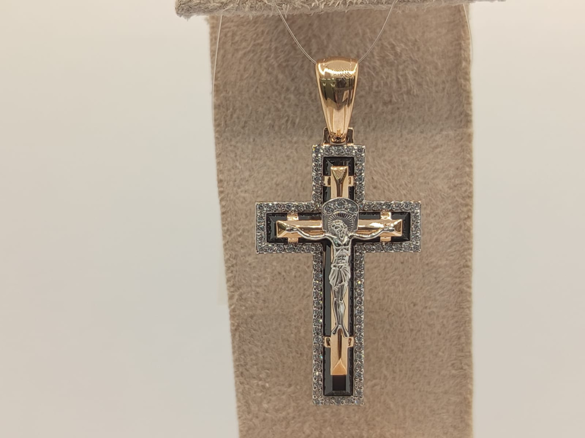 ПОДВЕСКА КРЕСТ с камнями (Au 585)