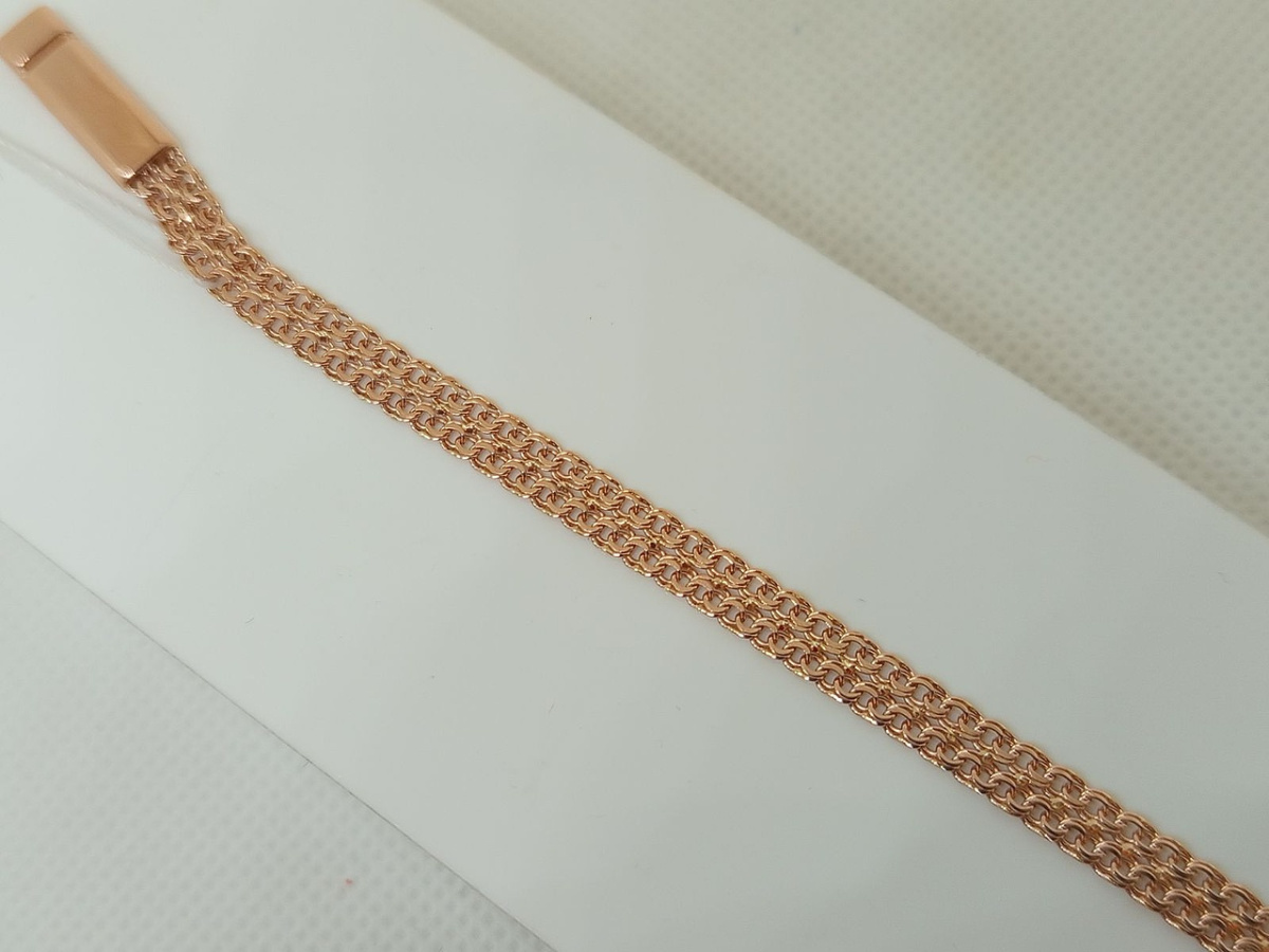 БРАСЛЕТ ПОЛНОВЕСНЫЙ Бисмарк двойной (Au 585)