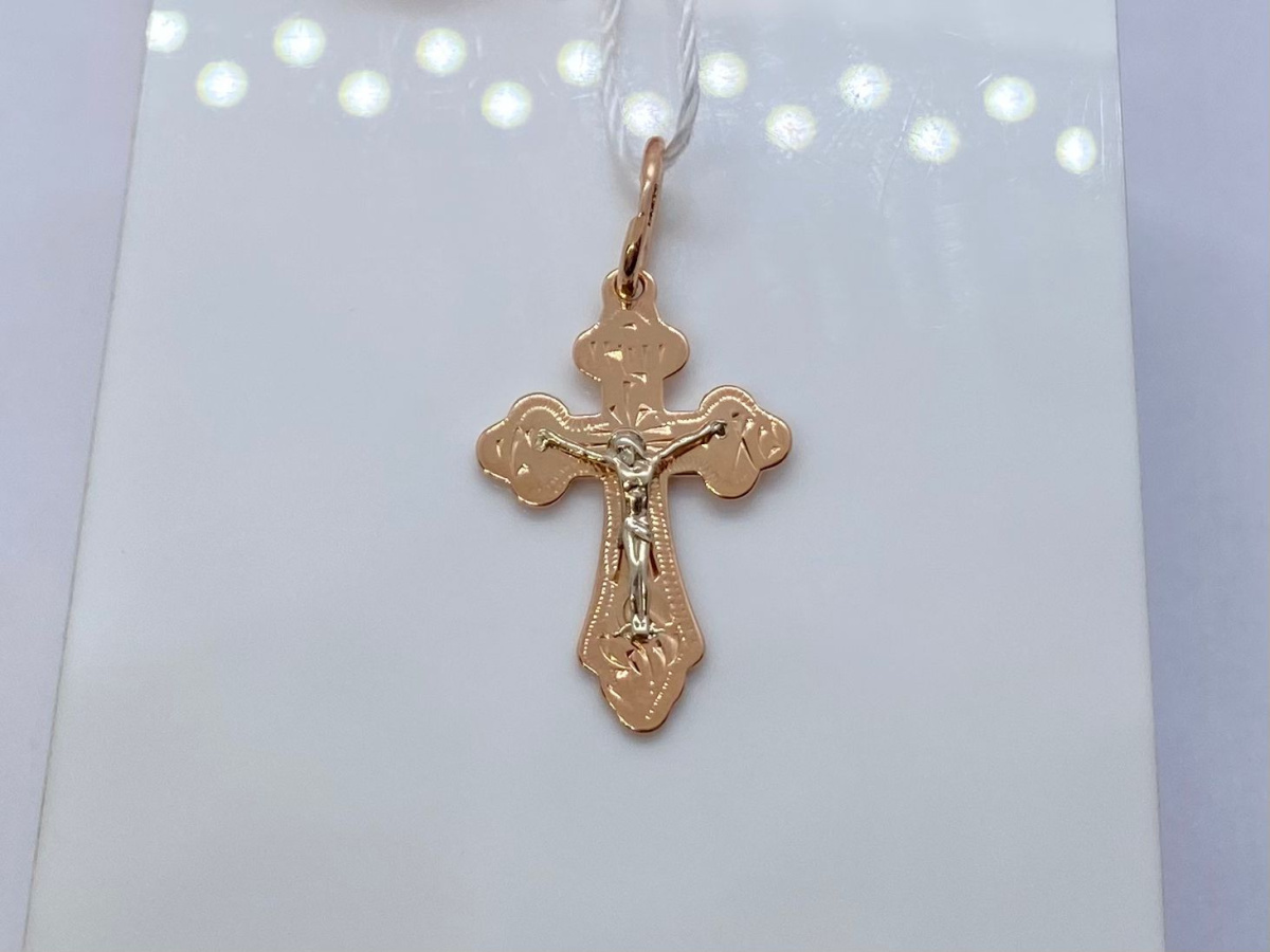 ПОДВЕСКА КРЕСТ БЕЗ КАМНЯ (Au 585)