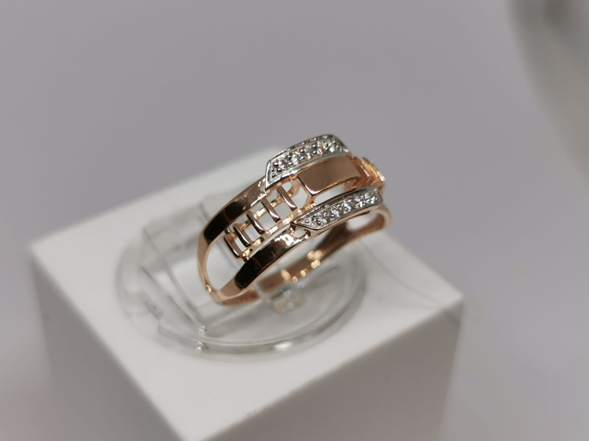 КОЛЬЦО С КАМНЯМИ (Au 585)