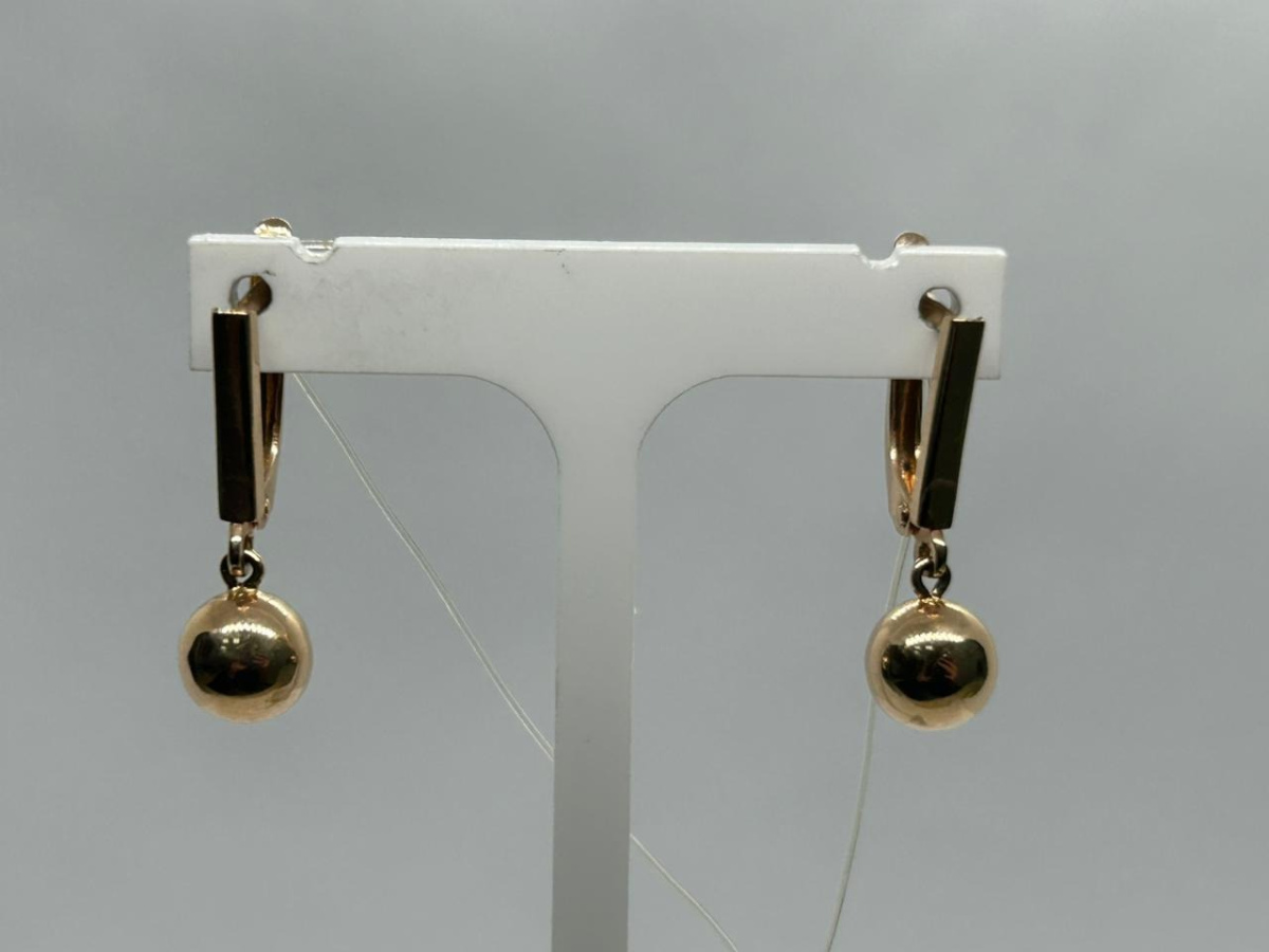 02267М СЕРЬГИ БЕЗ КАМНЯ (Au 585)