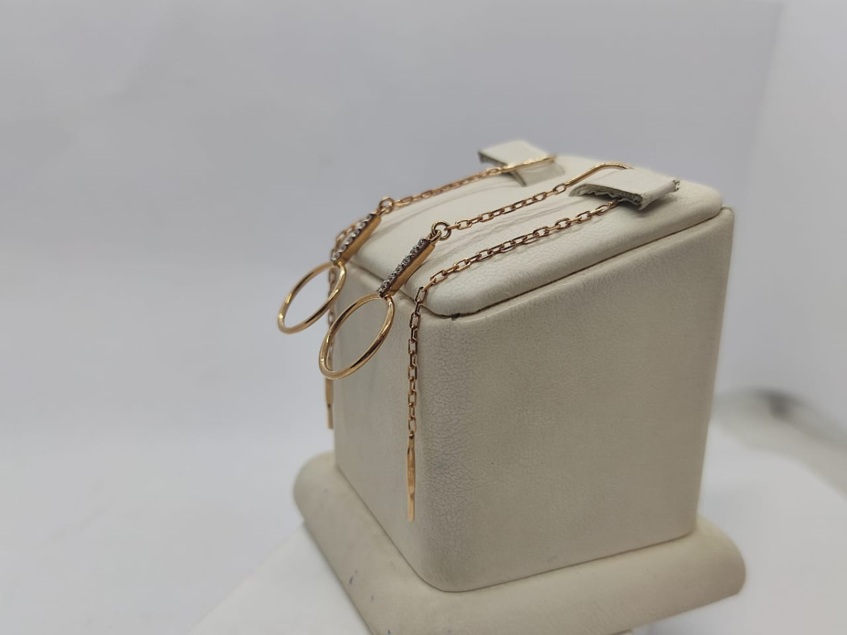 СЕРЬГИ ПРОДЕВКИ с камнями (Au 585)