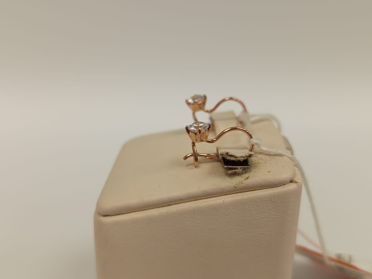 СКМ585 СЕРЬГИ С КАМНЕМ (Au 585)