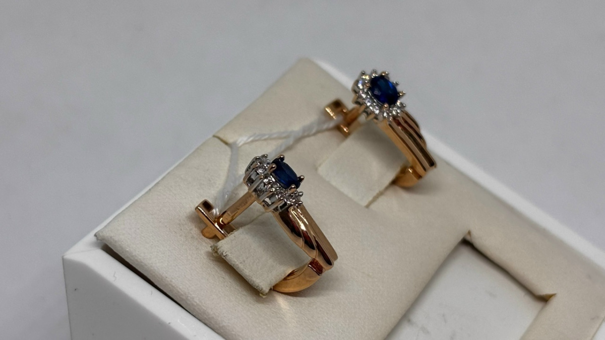 СКМИ585 СЕРЬГИ С КАМНЯМИ (Au 585)