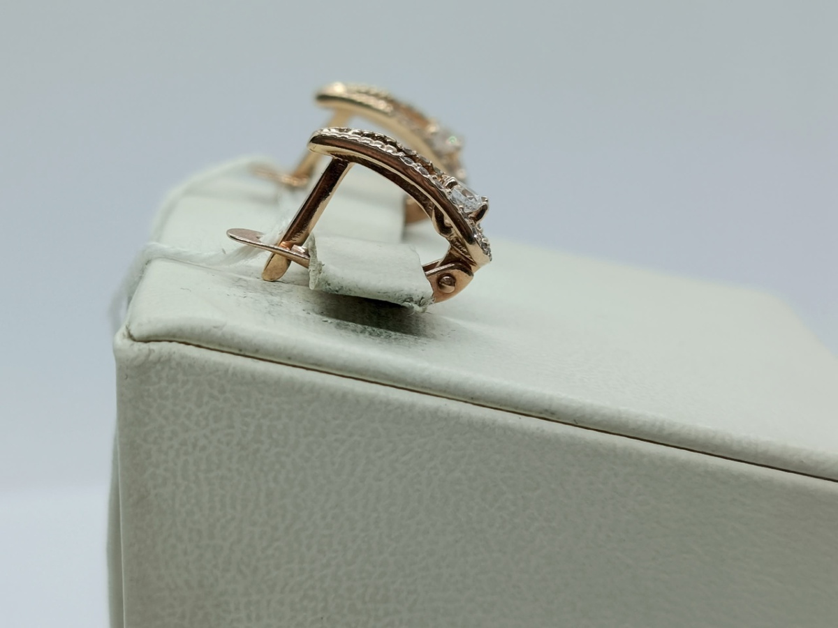 СКМИ375 СЕРЬГИ С КАМНЯМИ (Au 375)
