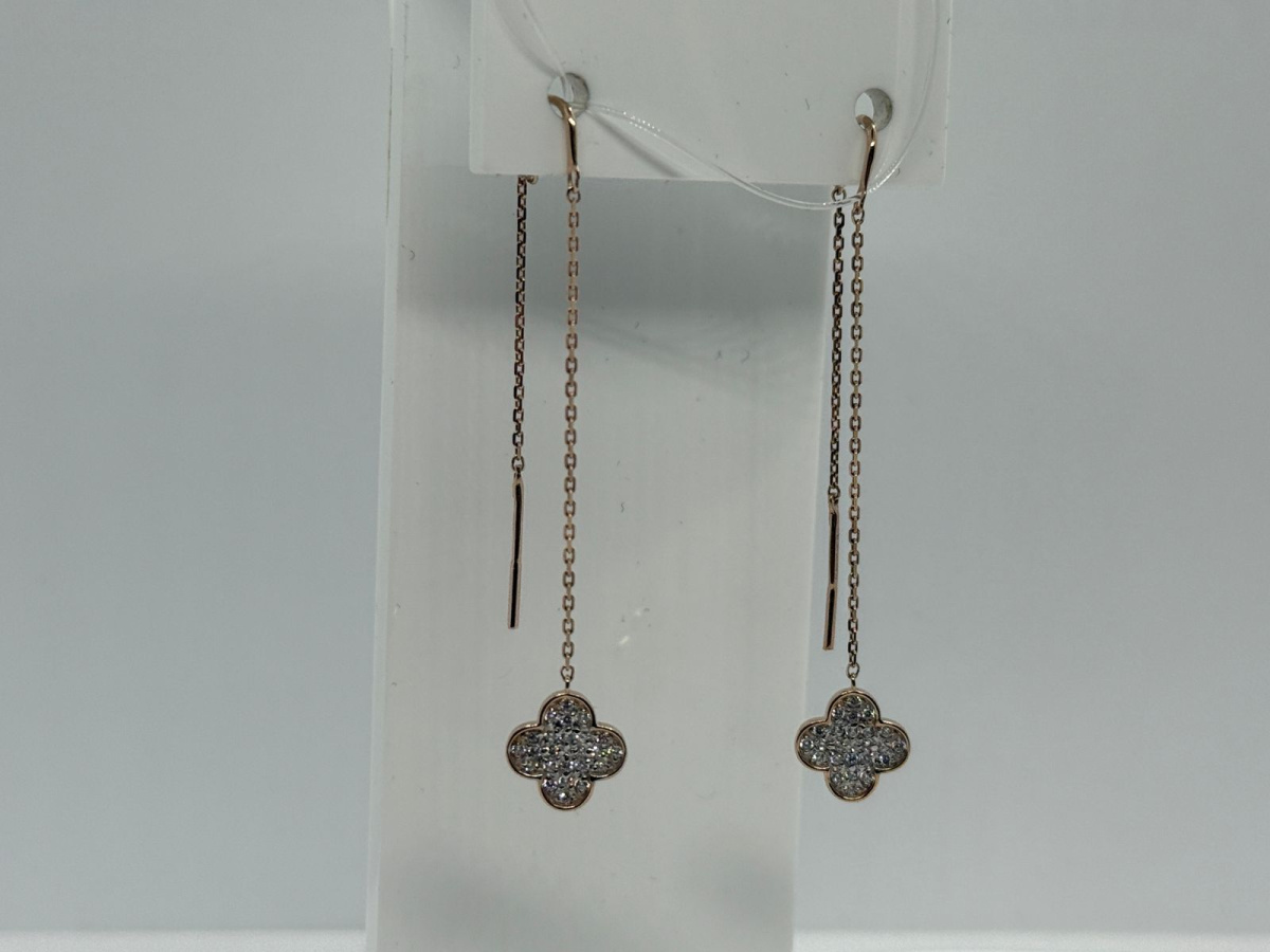 СЕРЬГИ ПРОДЕВКИ с камнями (Au 585)