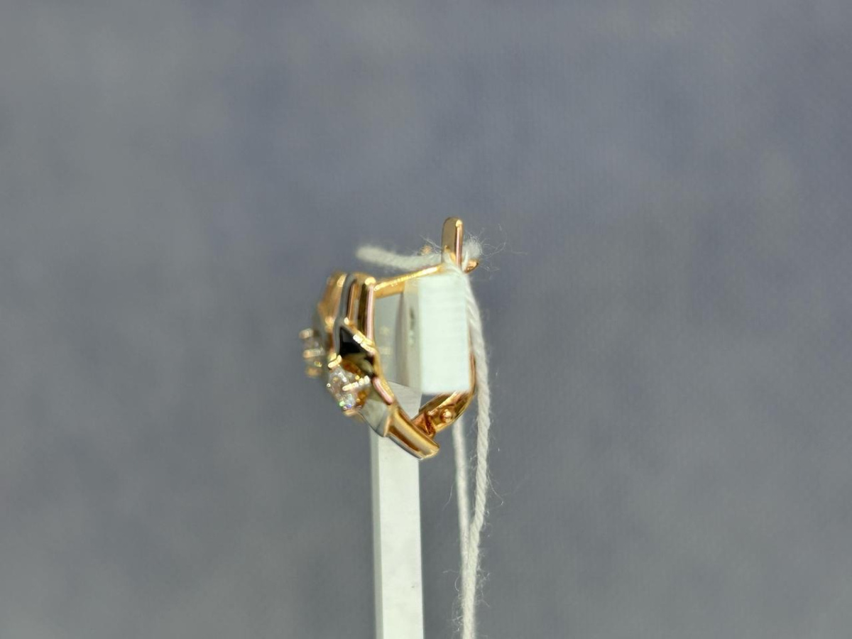 СКМ585 СЕРЬГИ С КАМНЕМ (Au 585)