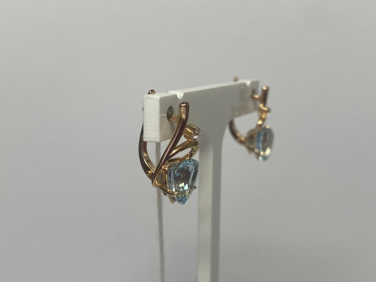 СКМИ585 СЕРЬГИ С КАМНЯМИ (Au 585)