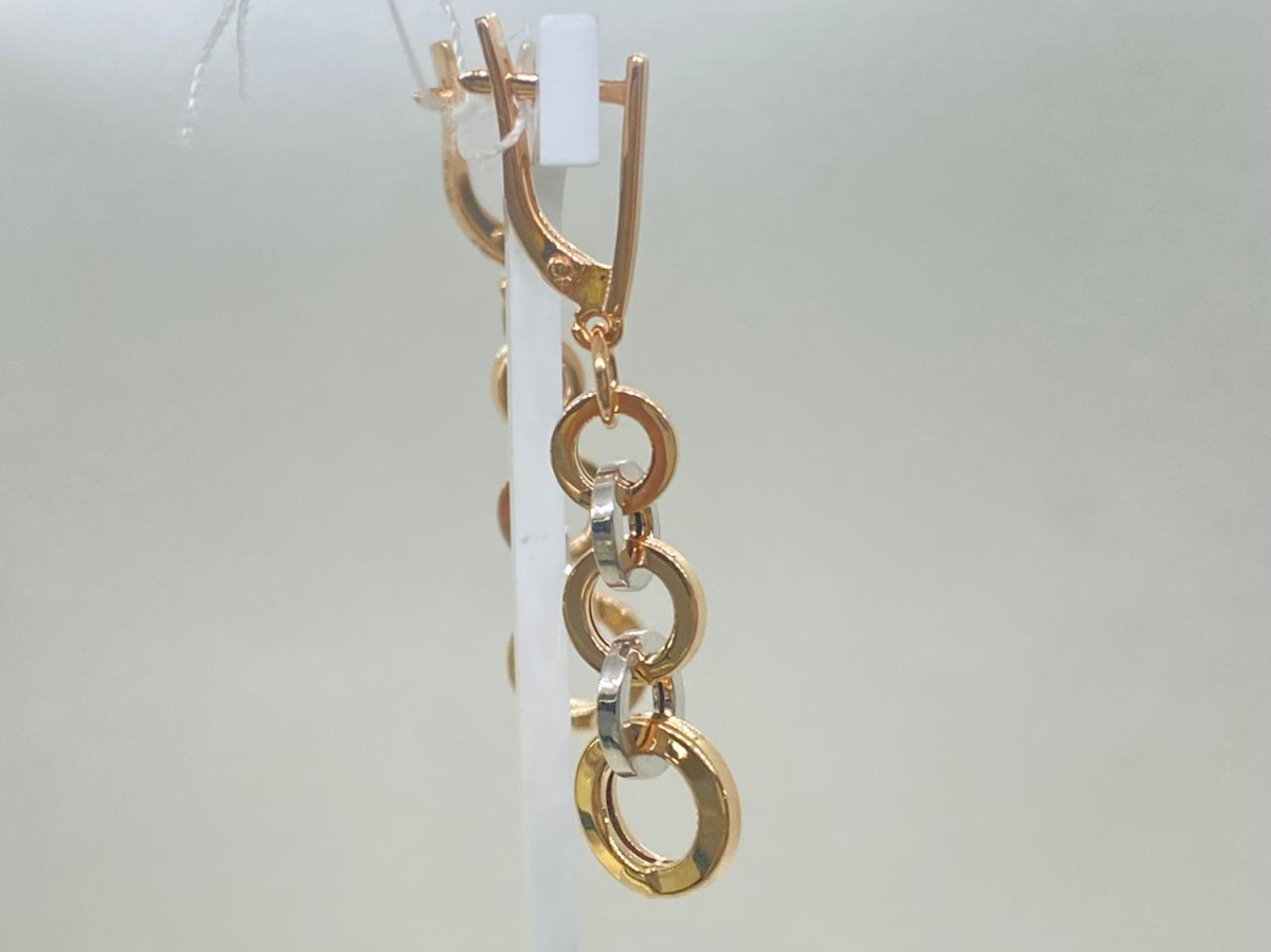 Т-925-2 СЕРЬГИ БЕЗ КАМНЯ (Au 585)