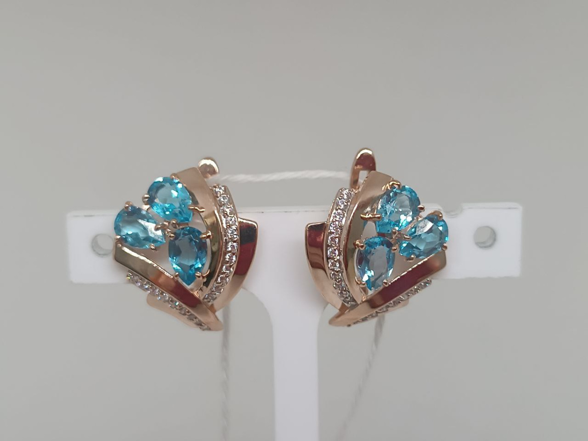 СКМИ585 СЕРЬГИ С КАМНЯМИ (Au 585)