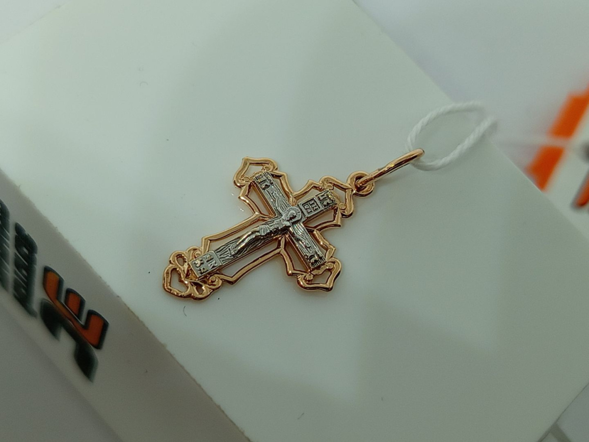 ПОДКБК585 ПОДВЕСКА КРЕСТ БЕЗ КАМНЯ (Au 585)