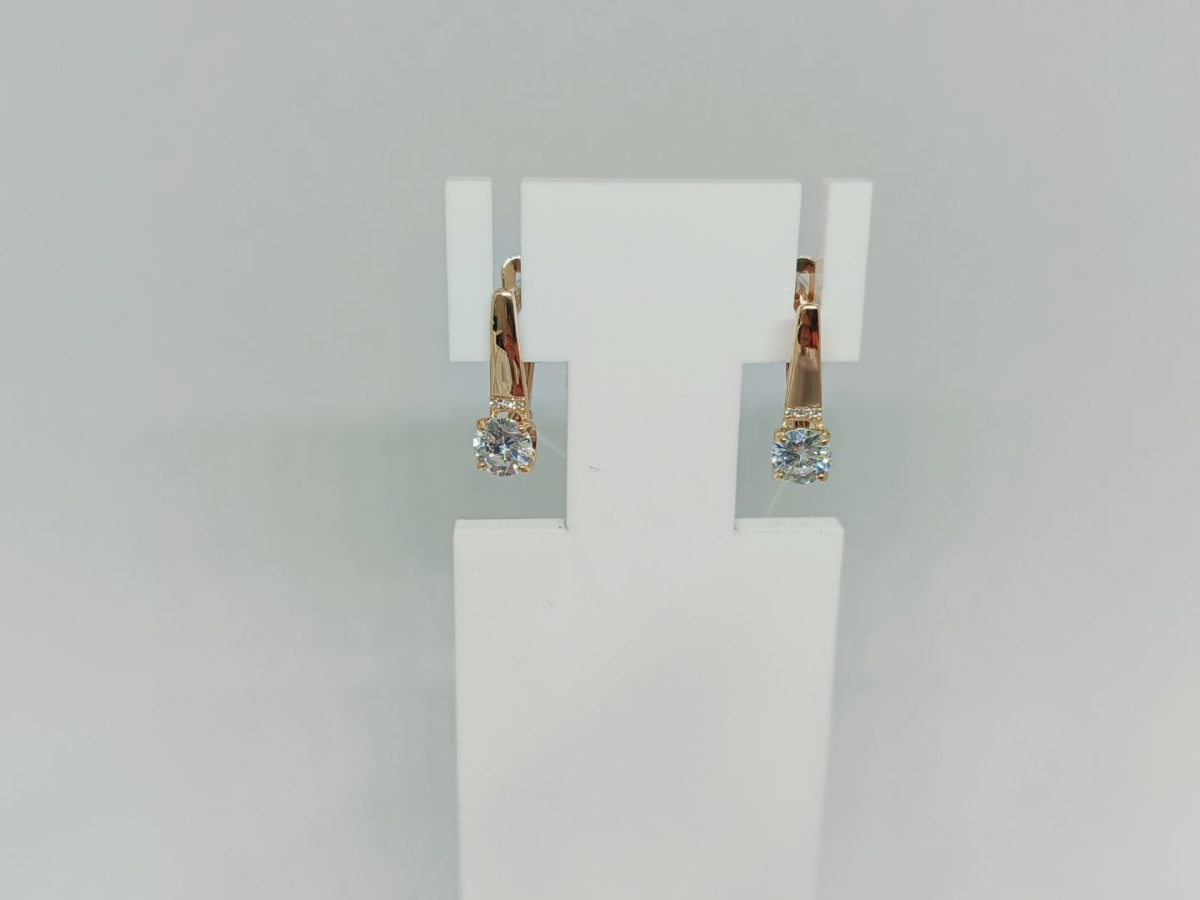 СЕРЬГИ С КАМНЕМ (Au 585)